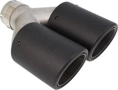 Maje marmite MTuning Double Muffler Tip 2x101mm, hyrje 63mm, karbon, e zezë - 1