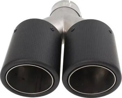 Maje marmite MTuning Double Muffler Tip 2x101mm, hyrje 63mm, karbon, e zezë - 2