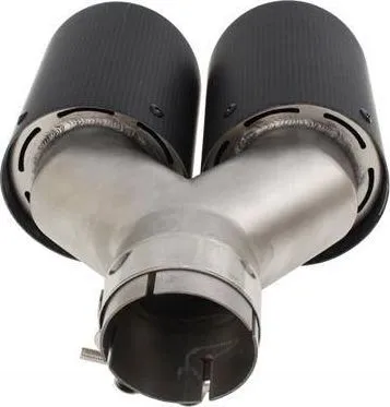 Maje marmite MTuning Double Muffler Tip 2x101mm, hyrje 63mm, karbon, e zezë - 3