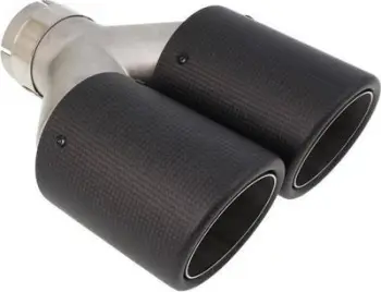 Maje marmite MTuning Double Muffler Tip 2x101mm, hyrje 63mm, karbon, e zezë