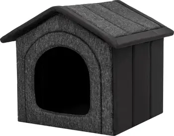 Shtëpizë qenësh Hobbydog R3 Kennel, lëkurë eko, Oxford, e zezë