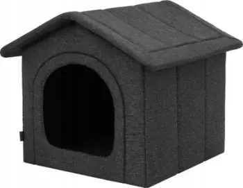 Shtëpizë qeni Hobbydog R6, eco-leather, e zezë