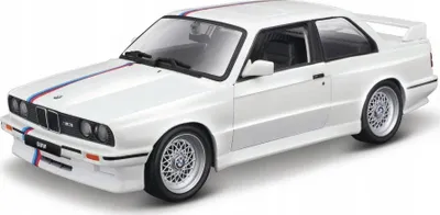 Makina model Bburago BMW M3 E30 ’88, shkalla 1:24, e bardhë - 1