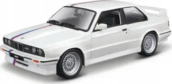 Makina model Bburago BMW M3 E30 ’88, shkalla 1:24, e bardhë