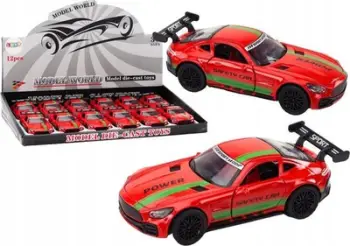 Makina sportive metalike LEAN Toys Sports Car Auto, shkallë 1:32, me tinguj, e kuqe