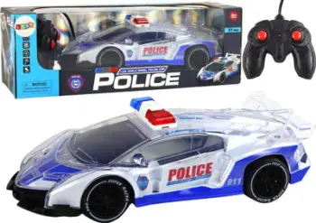 Makina lodër policore me telekomandë Leantoys, 1:16, me drita, shumëngjyrëshe