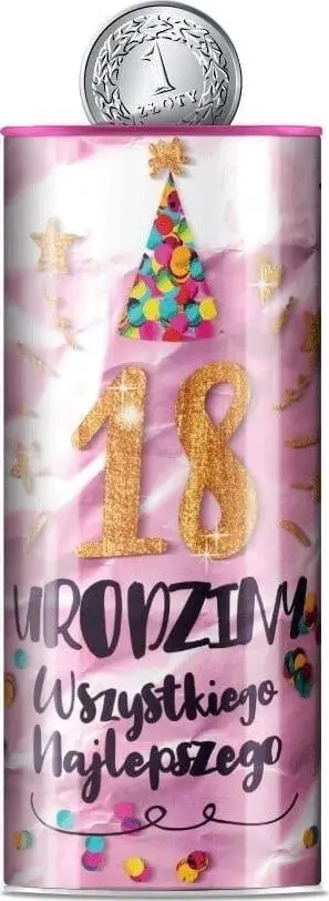 Arkë kursimi KUKARTKA Birthday 18, formë doze, metal, shumëngjyrëshe