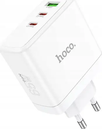 Karikues muri Hoco N30, 65W GaN, 2x USB C 1x USB A PD QC, i bardhë
