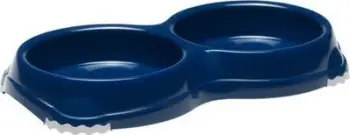 Pjatë dyfishe për mace Moderna Smarty 1, 2x200ml, plastike, blu