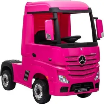 Makina elektrike për fëmijë Mercedes Actros 4x4, sedile eco lëkurë, rrota EVA, rozë