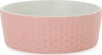 Pjatë qeramike Barry King për mace dhe qen, 12cm, model huall, rozë