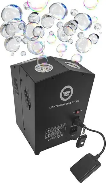 Makina flluska Light4Me BUBBLE STORM, rezervuar 1.2L, telekomandë, e zezë