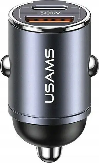 Karikues makine Usams C38, 30W, USB dhe USB C, ngjyrë çeliku