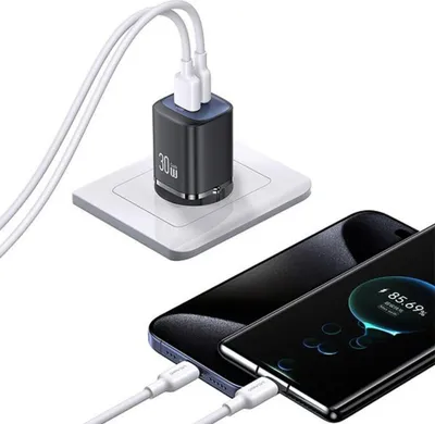 Karikues muri Usams US CC254, 30W GaN, USB C dhe USB A, i zi - 4