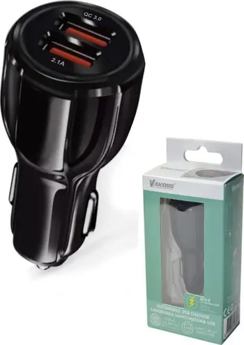Karikues makinе Vakoss TP-3273UK, USB QC3.0, 2 porta, i zi
