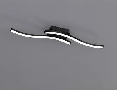 Plafonierë LED Reality Leuchten Route, dy llamba, e zezë - 1