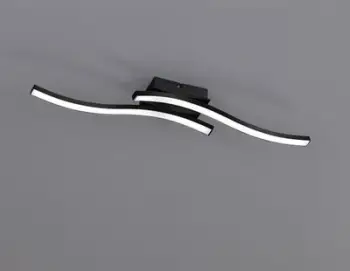 Plafonierë LED Reality Leuchten Route, dy llamba, e zezë
