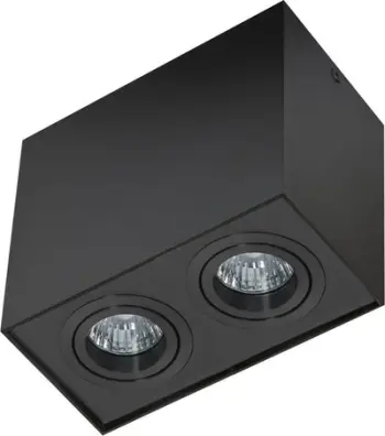Plafonierë tavani Azzardo Eloy, 2xGU10, 18.5 cm, e zezë