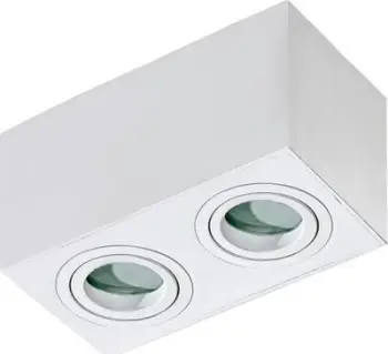 Plafonierë tavanore Azzardo Brant, 2 drita GU10, 18 cm, e bardhë