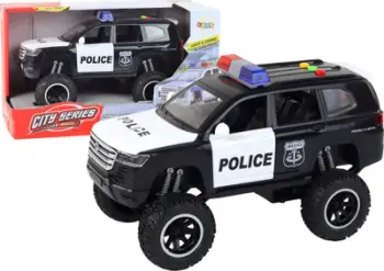 Makinë lodër policie Leantoys Raptor, 1:14, drita dhe tinguj, e zezë