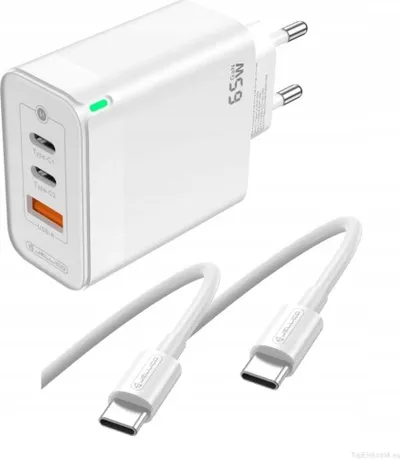 Karikues rrjeti GaN 65W, 2x USB C, USB A, me kabllo USB C - 2