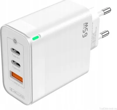 Karikues rrjeti GaN 65W, 2x USB C, USB A, me kabllo USB C - 3