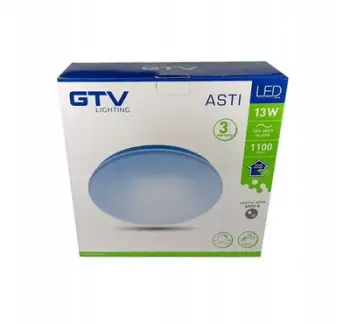 Plafonierë tavani GTV ASTI D13 LED, 13W 1100lm 4000K, IP44, e bardhë