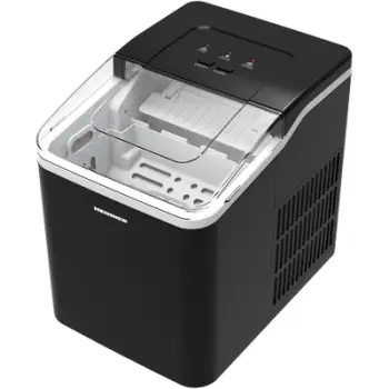 Makinerë për kube akulli Heinner Juneau HIM-120BK, kapacitet 12kg në 24h, depozitë uji 1.5L, 120W, e zezë