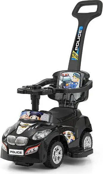 Makinë lodër Milly Mally Happy, ride on 3 në 1, me tinguj, e zezë
