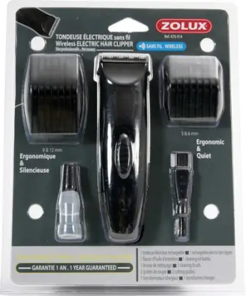 Makinë për çethje të qenëve Zolux 470414, 3mm, e zezë
