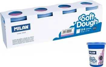 Plastelinë MILAN Soft Dough, 4 kavanoza, 116g secila, vjollcë