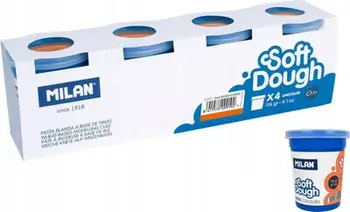 Plastelinë modeluese MILAN Soft Dough, 4 kavanoza, 116g, portokalli