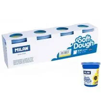 Plastelinë MILAN Basic Modeling Clay, 4 kavanoza, 116g secila, e verdhë - 1