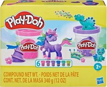 Plastelinë për fëmijë Play Doh Sparkle Collection, set 6 pjesë, me shkëlqim, shumëngjyrëshe