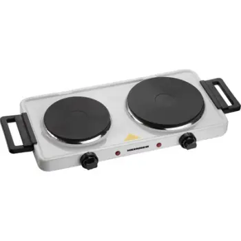 Plitë elektrike dyshe Heinner HDHP-KH2500WH, 2500W, 2 pllaka gize, e bardhë