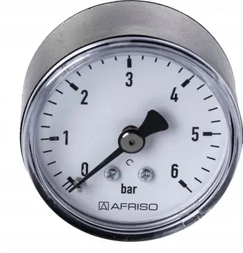 Manometër AFRISO RF 50, 0-6 bar, lidhje 1/4 axial, plastik