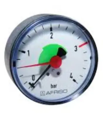 Manometër i ngrohjes Afriso RF 63 AX Ø=63mm 0-4bar 1/2" Cl. 2.5