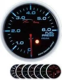 Manometër presioni karburanti DRacing DEPO SKPK, 60mm, me ndriçim 7 ngjyra, i zi