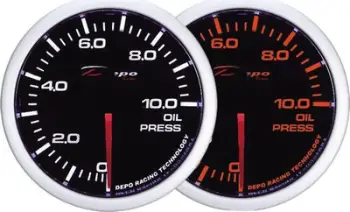 Manometër vaji DRacing Depo Gauge 60mm, presion vaji, dritë e bardhë qelibare
