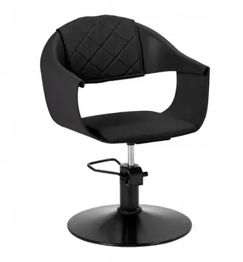 Karrige floktarësh Hair System HALO, hidraulike, bazë rrethore, e zezë