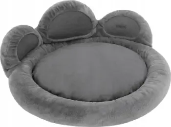 Shtrat për qen Small Fur Bed, divan 75x75cm, peliçe e butë, gri