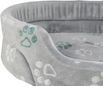 Shtrat pelushi oval për qen Trixie Jimmy Soft, BASIC Edition, i butë, kundër rrëshqitjes, gri