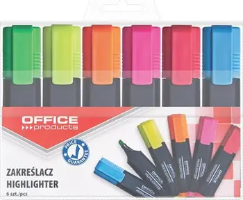 Marker fluorescent OFFICE PRODUCTS, 1 5mm, set 6 copë, ngjyra të përziera