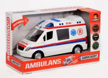Auto ambulancë lodër Shumee Medevac, me bateri, drita dhe zë, e bardhë