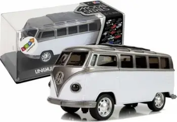 Autobus lodër Lean Sport Bus Die-cast, me tërheqje, drita dhe zë, i bardhë
