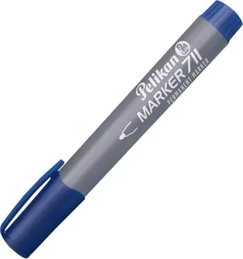 Marker permanent Pelikan 711, majë e rrumbullakët, i kaltër