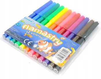 Markera me ngjyra Schemat Felt-tip Pens, set 12 copë, shumëngjyrëshe