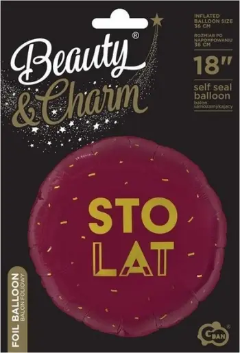 Balonë foliovar GoDan One Hundred Years, 46cm, burgundy