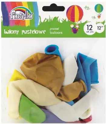 Balona Fiorello Pastel, 12", set 12 copë, shumëngjyrëshe