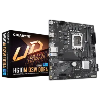 Pllakë amë GIGABYTE H610M D3W, DDR4 3200MHz, M.2 PCIe 3.0, e zezë